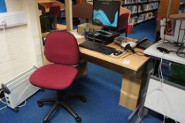 Miscellaneous lot comprising, cantilever frame desk, 2 x four drawer filing cabinet, gas lift chair,