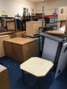 Contents of side office comprising, fitted workstation, 3 x office chairs, 4 x pedestals