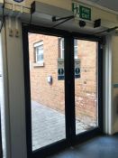 Double fully glazed automatic entry doors
