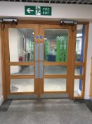 Double fully glazed automatic fire door