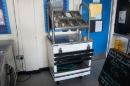 Victor hot food cupboard with cutlery rack over