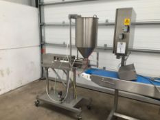 Sauce distribution machine to include a 4 meter by 0.4 meter conveyor