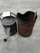 Watering can and Fire bucket