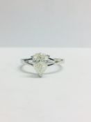 1Ct Pearshape Diamond Solitaire Ring,