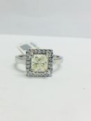 Platinum 1Ct Cushion Diamond Solitaire Ring,