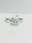 1Ct Cushion Cut Diamond Solitaire Ring In A Diamond Set Mount,