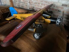 LARGE METAL HANDMADE FORD BI PLANE