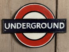 CAST IRON UNDERGROUND SIGN