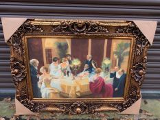 OIL PAINTING ON CANVAS IN GILT FRAME - ARTIST UNKNOWN