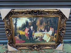 OIL PAINTING ON CANVAS IN GILT FRAME - ARTIST UNKNOWN