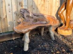 SOLID DRIFTWOOD UNIQUE HEAVY POLISHED BENCH