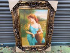 OIL PAINTING ON CANVAS IN GILT FRAME - ARTIST UNKNOWN
