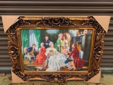 OIL PAINTING ON CANVAS IN GILT FRAME - ARTIST UNKNOWN