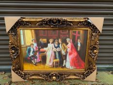 OIL PAINTING ON CANVAS IN GILT FRAME - ARTIST UNKNOWN