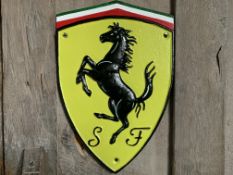 CAST IRON FERRARI SIGN