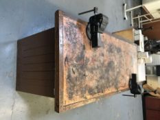 Heavy Duty Work Bench And 2 Vices