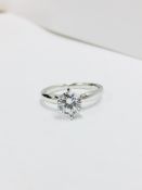 Platinum Diamond Solitaire Ring 6 Claw,
