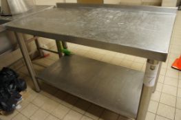Stainless steel preparation table with shelf under, 1200mm