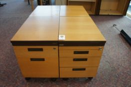2 x three drawer pedestals, 2 x two drawer pedestals