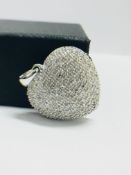 9ct white Gold Large Heart Italian Design Pendant