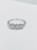 1.50ct diamond three stone ring 18ct white gold