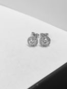18ct white gold Halo diamond stud earring