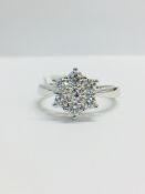 18ct white Diamond cluster Ring