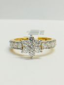 18ct Yellow gold Diamond Cluster ring
