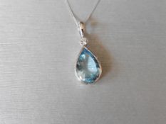 18ct white gold Aquamarine and diamond pendant