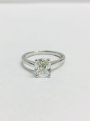 1ct Radiant cut diamond Platinum solitaire ring