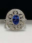 14ct White Gold Pearl and Diamond ring featuring centre, silver Pearl, with 56 round brilliant cut D