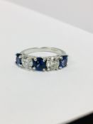 18ct white gold Sapphire Diamnd five stone ring