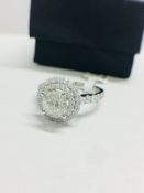 Platinum double halo ring