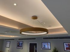 Large wooden circular LED decorative light
