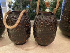 2 Large metal lanterns