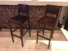 2 Wooden heavy duty bar stools