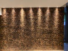 Wood feature effect tiled wall