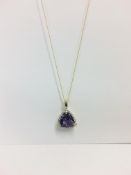 9Ct Yellow Amethyst Pendant,