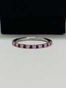 18Ct White Gold Ruby Diamond Eternity Ring,