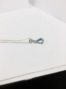 18Ct White Gold Aqua Ring Diamond Pendant,