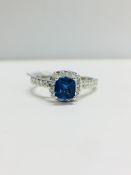 Platinum Sapphire & Diamond Dress Style Ring,