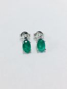 Emerald And Diamond Drop Earrings.