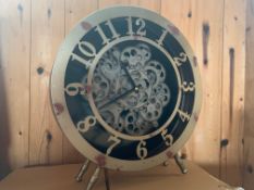 BOXED METAL INDUSTRIAL FREESTANDING CLOCK
