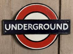 CAST IRON UNDERGROUND SIGN