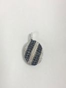 18ct White Gold Diamond pendant featuring 38 round cut, black Diamonds (0.95ct TBDW)