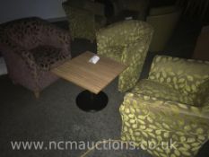 Square table and 3x chairs