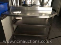 Stainless steel counter on castor wheels