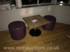 small table and 2x stools