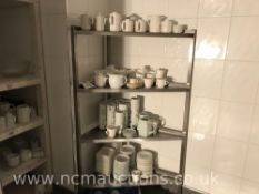 Contents of stainless steel and wooden racking