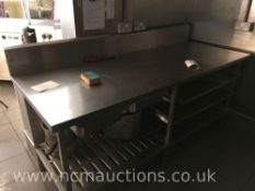 Stainless steel counter and 3x shelves
